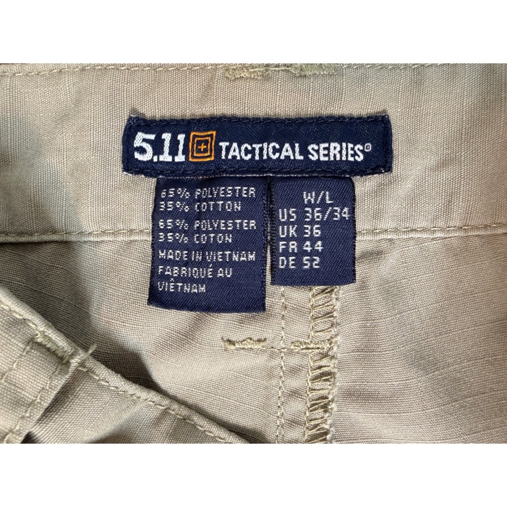 5.11 Tactical Pants Mens 36x34 Tan Tactical Series Ripstop Cargo Trousers 74273 - Picture 3 of 7